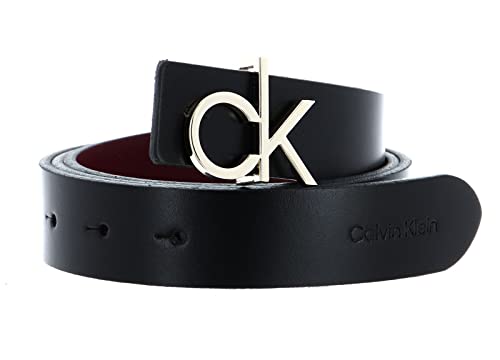 Calvin Klein Damen Re-Lock Drehriemen, 30 mm Gürtel, Black/Bordeaux, 90 cm von Calvin Klein