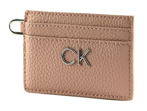 Calvin Klein Damen Kreditkartenetui Re-Lock Cardholder Kunstleder, Rosa (Cafe Au Lait), Einheitsgröße von Calvin Klein