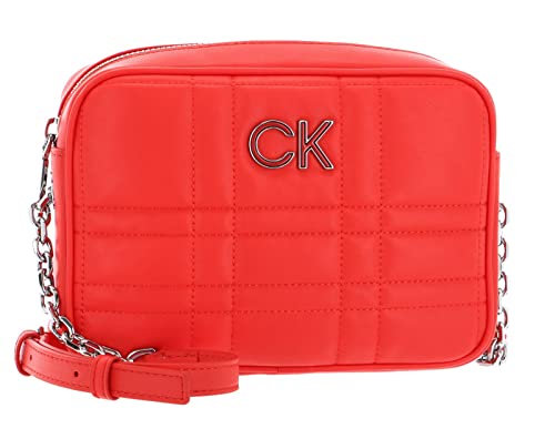 Calvin Klein Damen Re-Lock Quilt Kameratasche Crossovers, Deep Orange von Calvin Klein