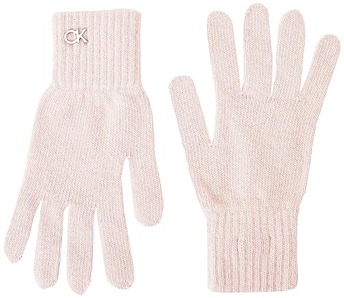 Calvin Klein Damen RE-Lock Knit Gloves K60K611164 Gestrickte Handschuhe, Lila (Pale Mauve), OS von Calvin Klein