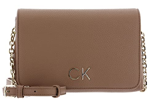 Calvin Klein Damen Tasche Re-Lock Shoulder Bag Flap Klein, Beige (Safari Canvas), Einheitsgröße von Calvin Klein