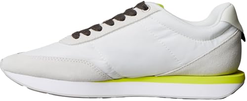 Calvin Klein Damen Retro Runner Lace Up Nylon Mg Yw0Yw01990 Low Top, Green (White/Evening Primrose/Lily White), 41 EU von Calvin Klein