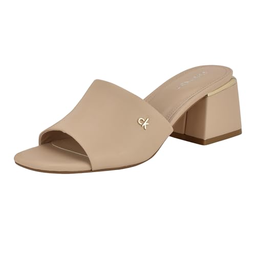 Calvin Klein Damen Rowena Sandale mit Absatz, Hell Natur 110, 37.5 EU von Calvin Klein