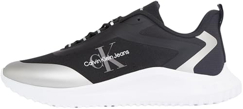 Calvin Klein Damen Runner Sneaker Eva Runner Low Lace Mix ohne Schnüren, Schwarz (Black/Silver), 40 von Calvin Klein
