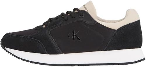 Calvin Klein Damen Runner Sneaker Laceup Sock Sportlich, Mehrfarbig (Black/Tapioca), 40 von Calvin Klein