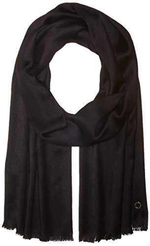 Calvin Klein Damen Leichter Pashmina mit CC-Logo, Satin-Haptik Mode-Schal, Schwarz einfarbig, Einheitsgröße von Calvin Klein