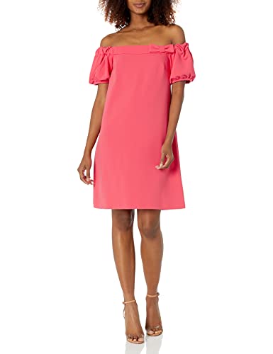 Calvin Klein Damen Schulterfreies Schleife an der Schulter Kleid, Wassermelone, 38 von Calvin Klein