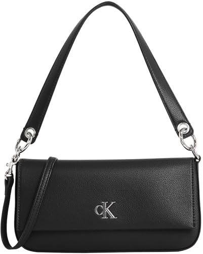 Calvin Klein Damen Schultertasche Minimal Monogram Pouch mit Logo, Schwarz (Black), Einheitsgröße von Calvin Klein