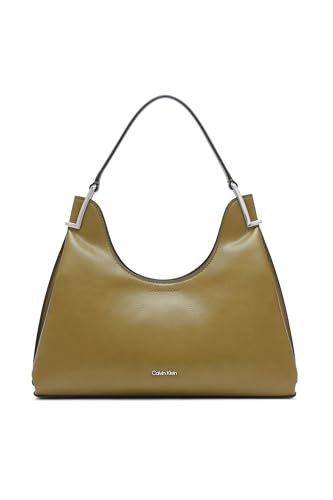 Calvin Klein Damen Shoulder Bag – Vegan Leather, 2 Pockets Falcon Umhängetasche, Olivenzweig von Calvin Klein
