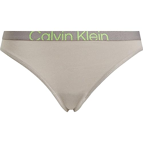 Calvin Klein Damen Slip Bikini Form Baumwolle mit Stretch, Beige (Satellite/Green Flash), L von Calvin Klein