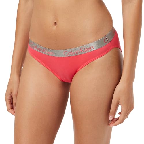 Calvin Klein Damen Slip Bikini Form Baumwolle mit Stretch, Rot (Teaberry), XS von Calvin Klein