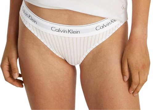 Calvin Klein Damen Slip Bikini Form Unterwäsche, Mehrfarbig (Steady Stripe+Pelican), XL von Calvin Klein