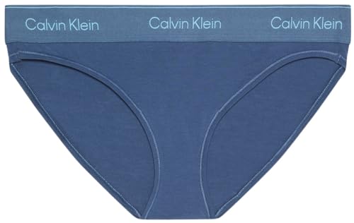 Calvin Klein Damen Slip Bikini Form mit Logobund, Blau (Dark Denim), M von Calvin Klein