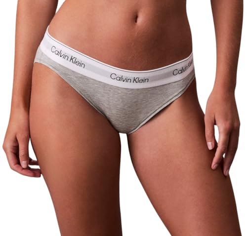 Calvin Klein Damen Slip Bikini Form mit Logobund, Grau (Grey Heather), XL von Calvin Klein