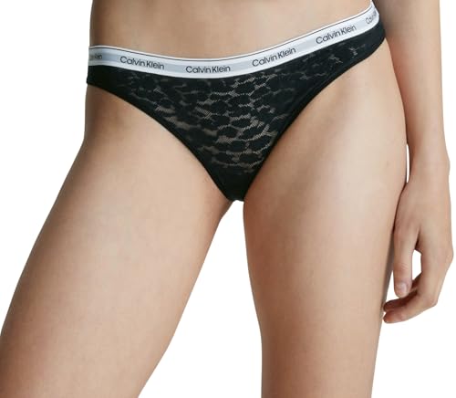 Calvin Klein Damen Slip Bikini Form mit Spitze, Schwarz (Black), XS von Calvin Klein