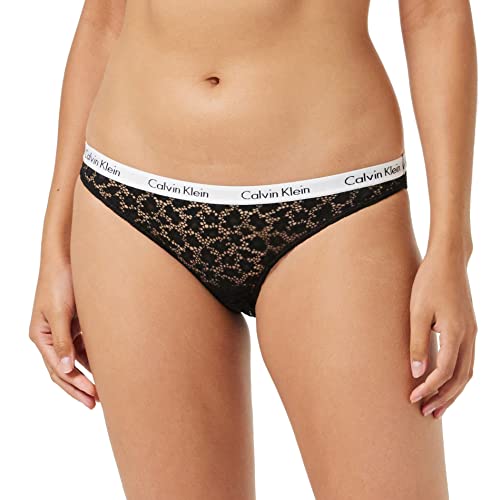 Calvin Klein Damen Slip Bikini Form mit Spitze , Schwarz (Black), L von Calvin Klein