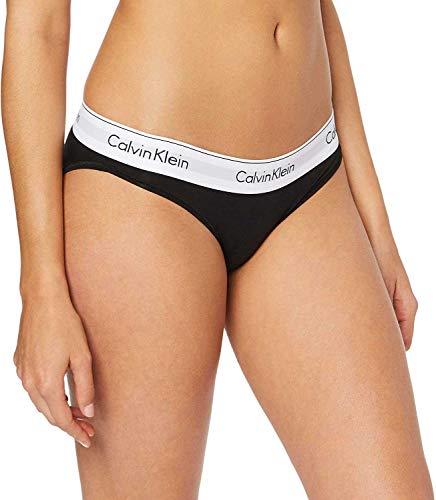 Calvin Klein Damen Slip Bikini Form Baumwolle mit Stretch, Schwarz (Black), M von Calvin Klein Jeans