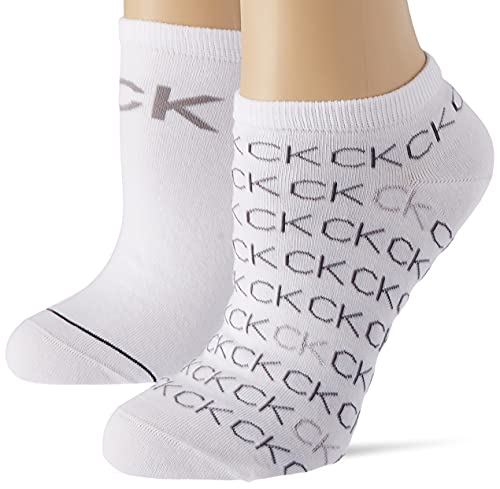 Calvin Klein Damen Sneaker Repeat Logo Women's Liner Socks 2 Pack, Weiß, Einheitsgröße von Calvin Klein