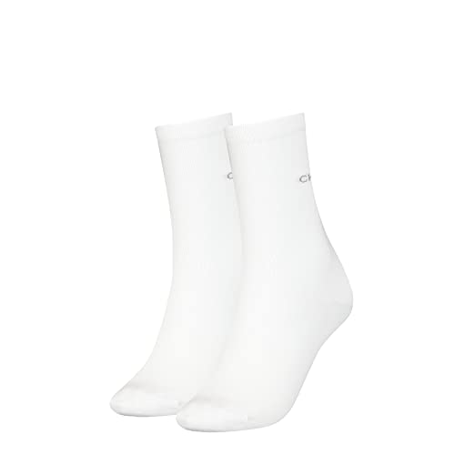 Calvin Klein Damen Classic Socken, Weiß, Einheitsgröße (2er Pack) von Calvin Klein