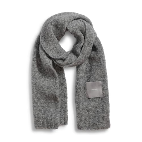 Calvin Klein Damen Soft Boucle Cold Weather Knit Scarf Winterschal, Heather Mid Grey, Einheitsgröße von Calvin Klein