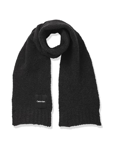 Calvin Klein Damen Soft Boucle Cold Weather Knit Scarf Winterschal, Schwarz, Einheitsgröße von Calvin Klein