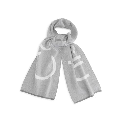 Calvin Klein Damen Soft Logo Cold Weather Birdseye Scarf Winterschal, Heather Mid Grey, Einheitsgröße von Calvin Klein