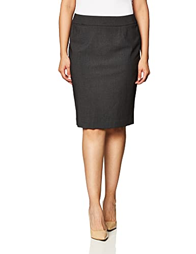 Calvin Klein Damen Straight Lux Suit Skirt (Regular and Plus Size) Rock, Dunkelgrau/Mehrfarbig, 44 von Calvin Klein