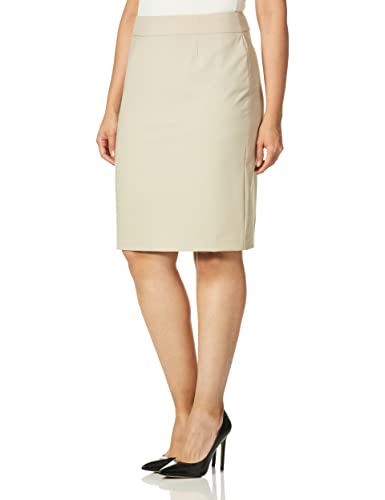 Calvin Klein Damen Straight Lux Suit Skirt (Regular and Plus Size) Rock, Khaki, 36 von Calvin Klein
