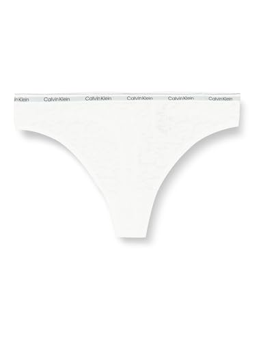 Calvin Klein Damen String High Leg Thong mit Spitze, Weiß (White), XXL von Calvin Klein