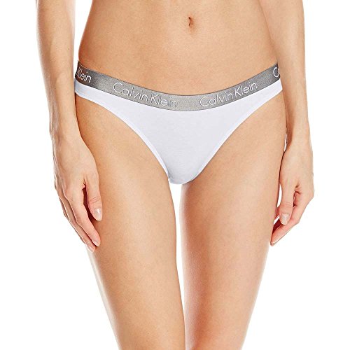 Calvin Klein Damen String Tanga, Weiß (White), L von Calvin Klein