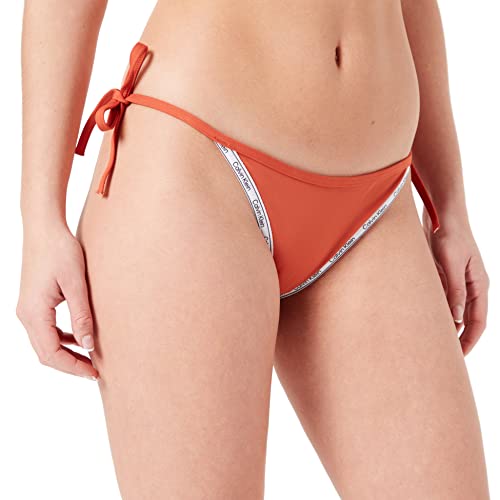 Calvin Klein Damen String Side Tie Bikini-Unterteile, Ginger Biscuit, M (2er Pack) von Calvin Klein