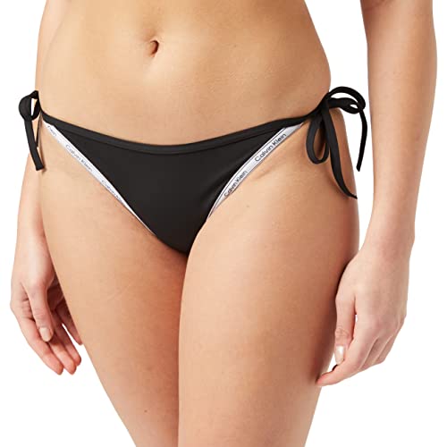 Calvin Klein Damen String Side Tie Bikini-Unterteile, Pvh Black, L (2er Pack) von Calvin Klein