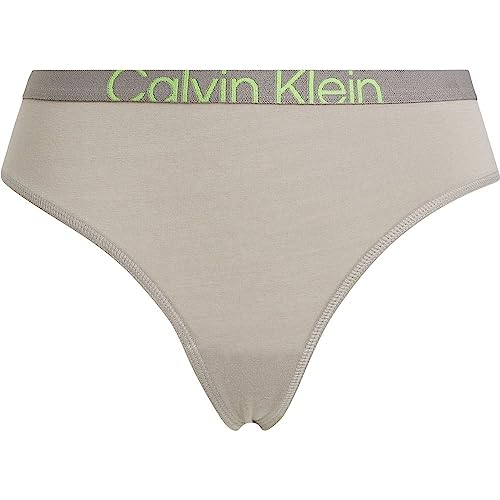Calvin Klein Damen String Tanga, Beige (Satellite/Green Flash), XS von Calvin Klein