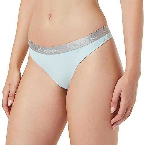 Calvin Klein Damen String Tanga, Blau (Aqua Blue), XL von Calvin Klein