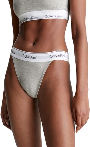 Calvin Klein Damen String String Thong Tanga, Grau (Grey Heather), S von Calvin Klein