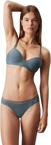 Calvin Klein Damen String Thong Unterwäsche, Grau (Blue Performance), XS von Calvin Klein