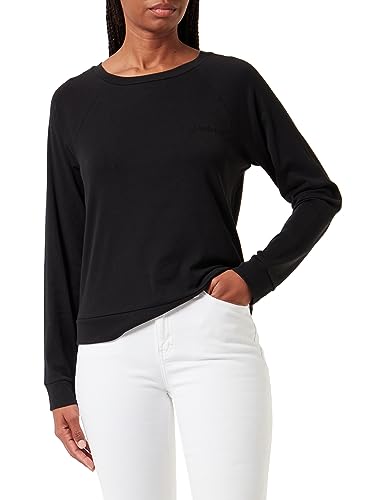 Calvin Klein Damen Sweatshirt L/S ohne Kapuze, Schwarz (Black), L von Calvin Klein