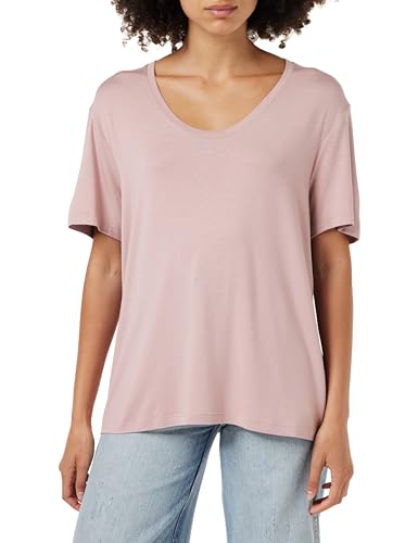 Calvin Klein Damen T-Shirt Kurzarm Rundhalsausschnitt, Rosa (Woodrose), S von Calvin Klein