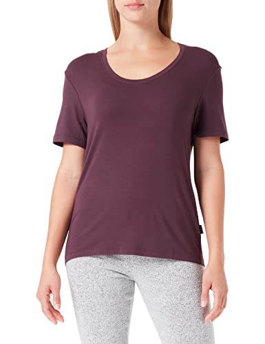 Calvin Klein Damen T-Shirt Kurzarm Rundhalsausschnitt, Violett (Power Plum), M von Calvin Klein