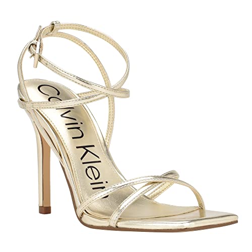 Calvin Klein Damen Tegin Sandale mit Absatz, Gold, 39 EU von Calvin Klein