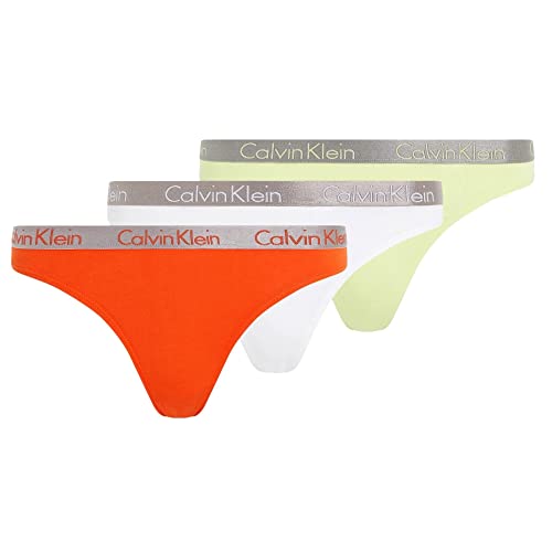 Calvin Klein Damen Thong 3Pk 000QD3560E Stringtangas, Mehrfarbig (Energy/White/Samba), XS (3er Pack) von Calvin Klein Jeans