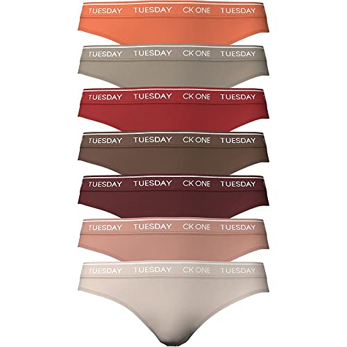 Calvin Klein Damen Thong 7Pk Tangahöschen, TPCA/Gentle/RED/CML/TFET/Exact/ORNG, S von Calvin Klein
