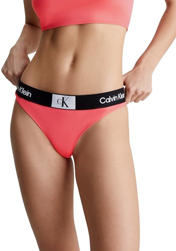 Calvin Klein Damen Bikinihose Thong Tanga, Rosa (Calypso Coral), XS von Calvin Klein