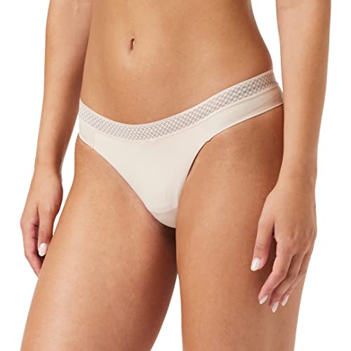 Calvin Klein Damen String Tanga, Beige (Beechwood), L von Calvin Klein