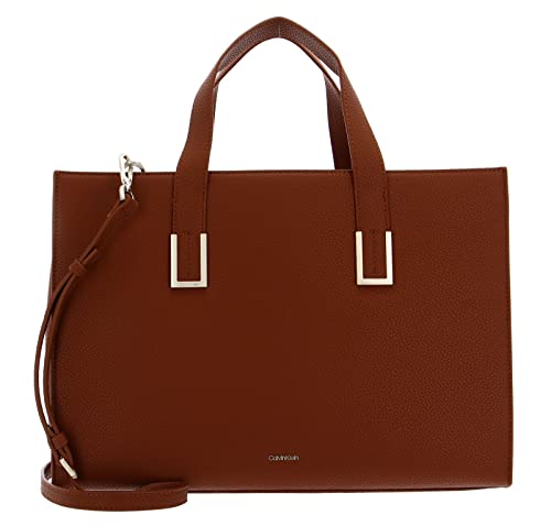 Calvin Klein Damen Tote Bag Tasche Ck Must Plus Large mit Innentaschen, Braun (Cognac), Einheitsgröße von Calvin Klein