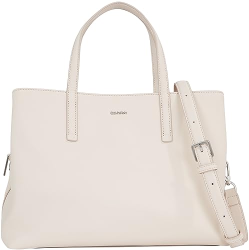 Calvin Klein Damen Tote Bag Tasche Mittelgroß, Elfenbein (Crystal Gray), Onesize von Calvin Klein