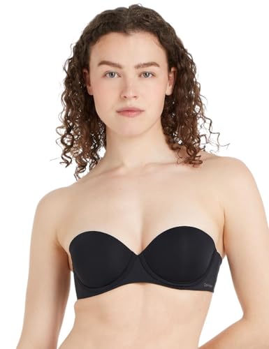 Calvin Klein Damen Trägerloser BH Push-Up, Schwarz (Black), 70C (32C) von Calvin Klein