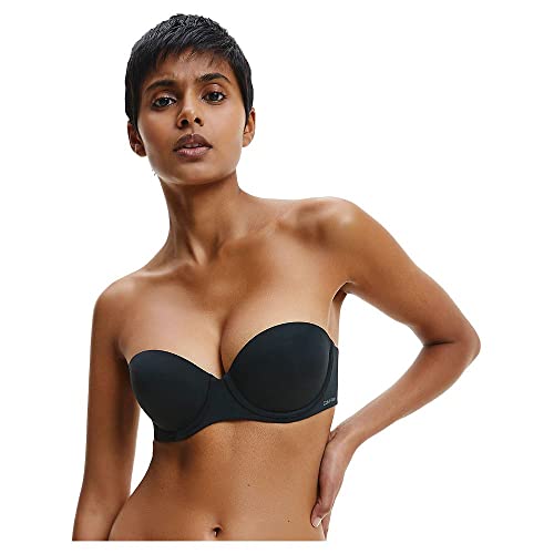 Calvin Klein Damen Trägerloser BH Push-Up, Schwarz (Black), 80C von Calvin Klein