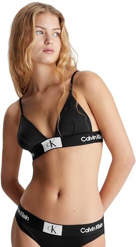 Calvin Klein Damen Triangel Bikini Oberteil Fixed Triangle-Rp ohne Bügel, Schwarz (Pvh Black), L von Calvin Klein