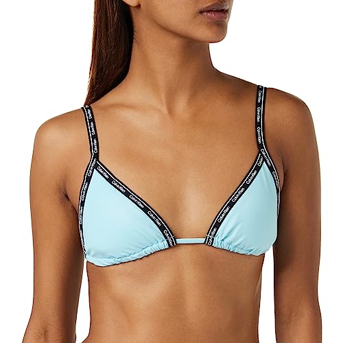 Calvin Klein Damen Triangel Bikini Oberteil ohne Bügel, Blau (Blue Splendor), L von Calvin Klein